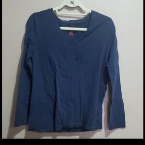 Joe Fresh Blue V-Neck Long Sleeve Top Women’s Size XL